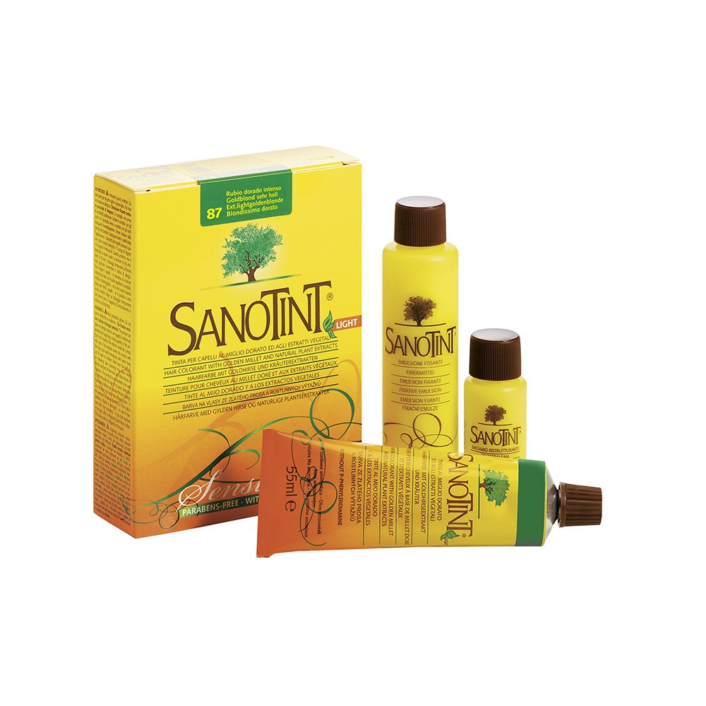 Naturalna Farba Do Włosów 87 Bardzo Jasny Złoty Blond Sanotint Sensitive (Light) Extra Light Golden Blonde