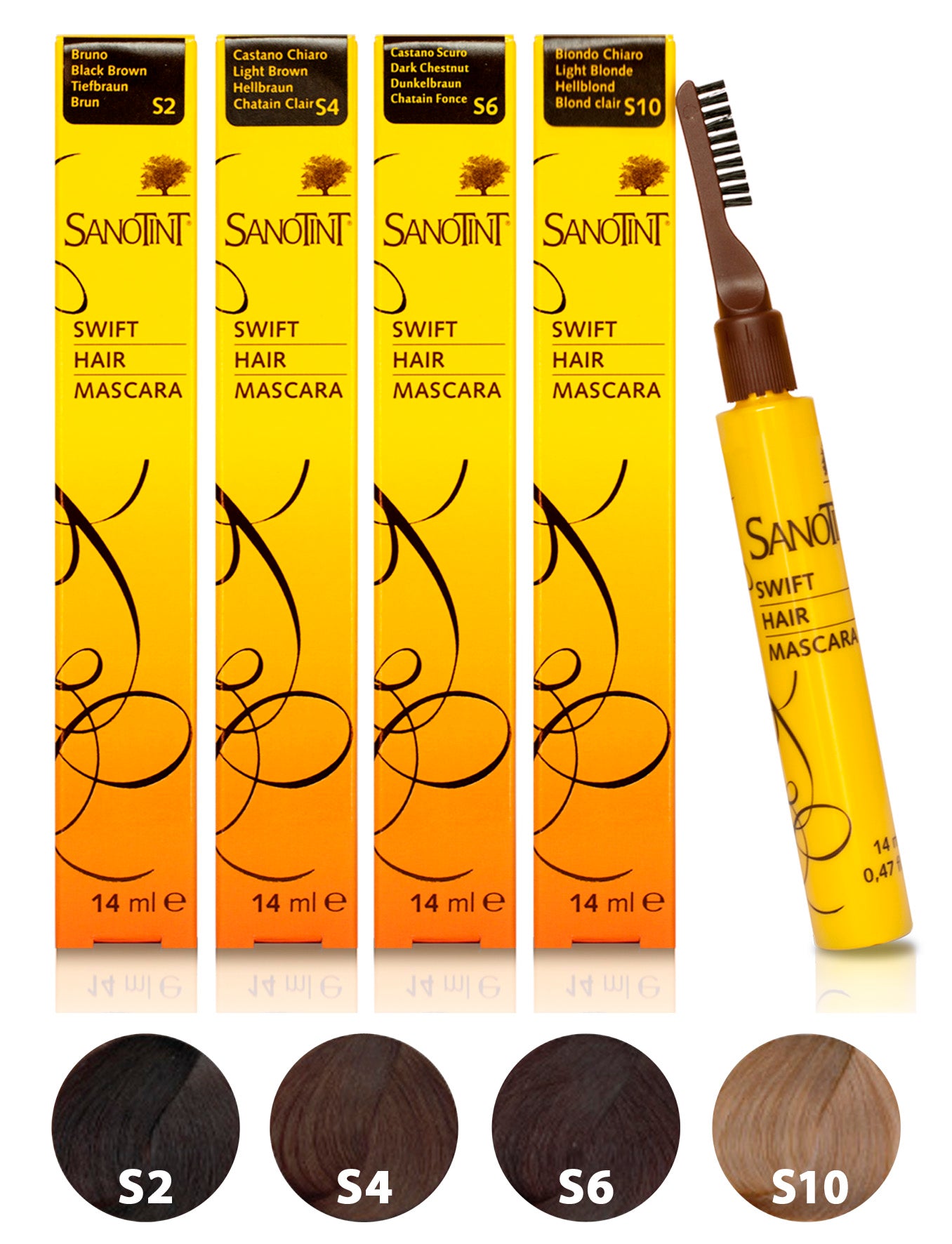 Mascara Na Odrosty S2 Ciemny Brąz 14ml Sanotint